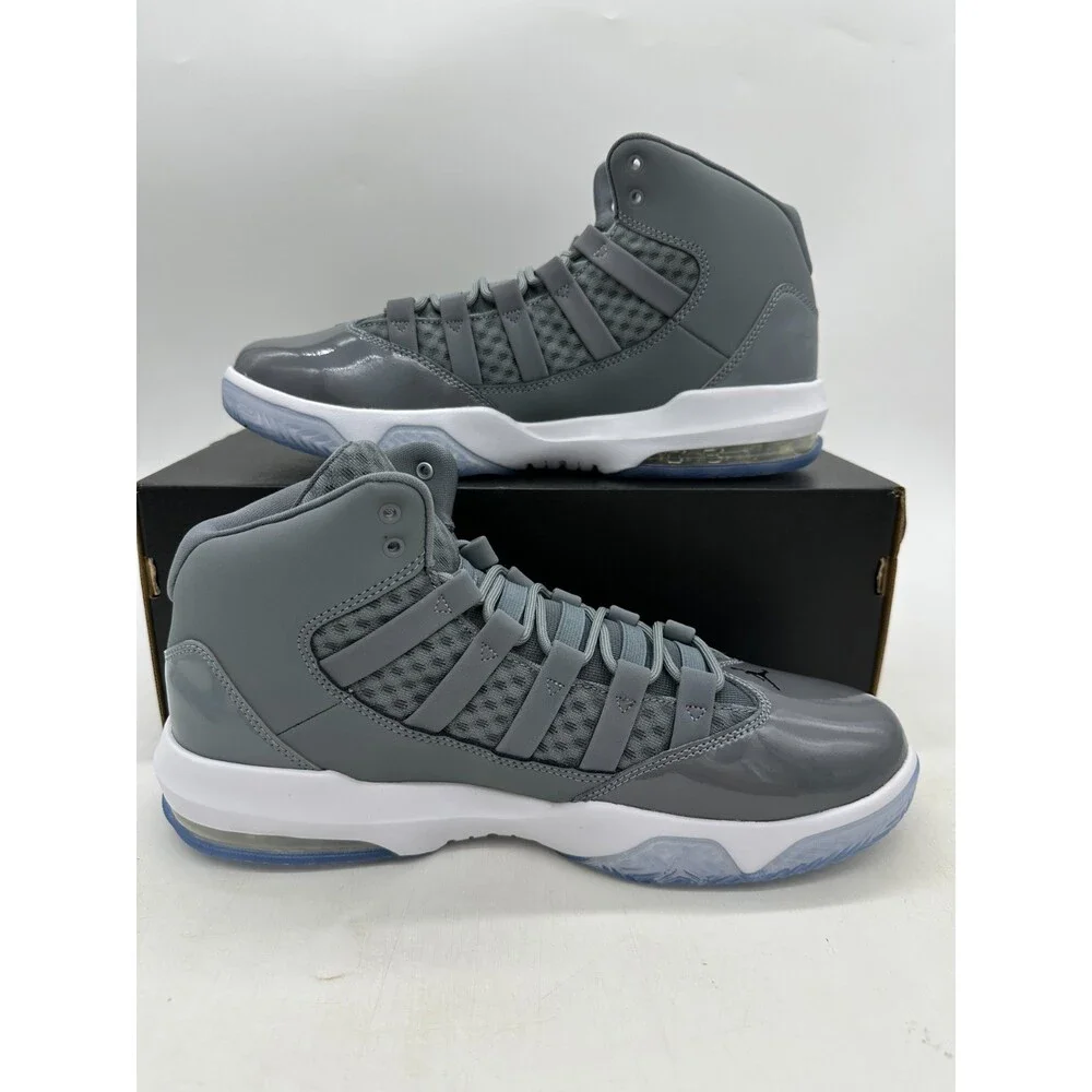 Jordan Max Aura Men's Size 9.5 Grey White basketball Athletic Shoes AQ9084 010